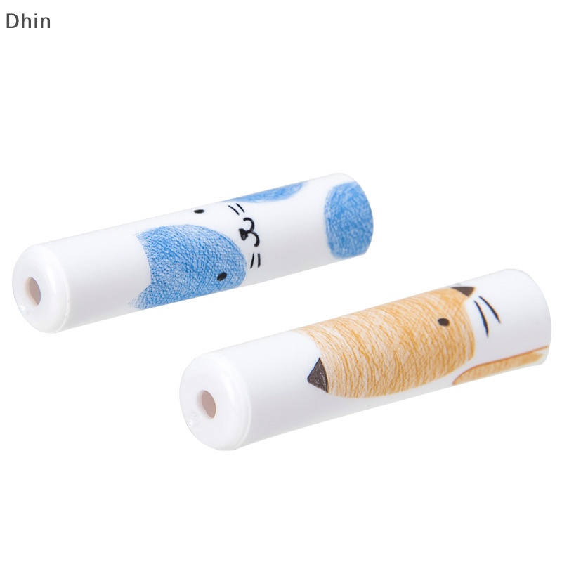 [Dhin] 6Pcs Cute Cat Pencil Cap Pen Cover Kawaii Pencil Extender Korean Stationery Kids Gifts School Office Supplies COD