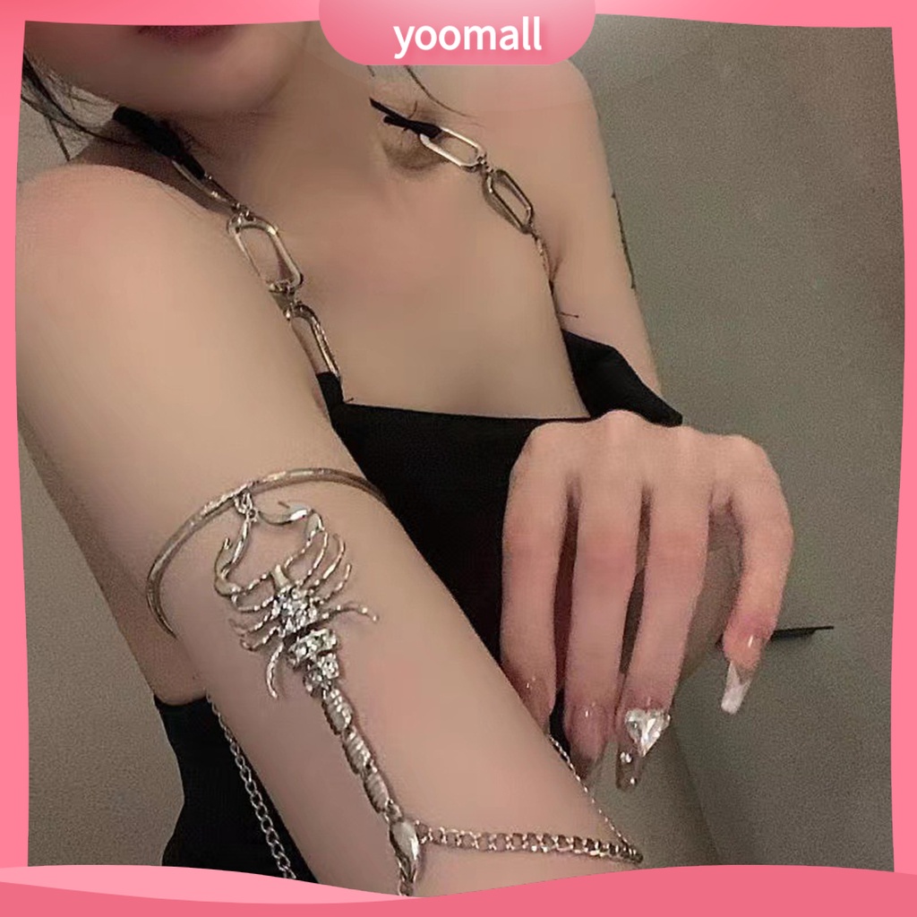 [YM] Nhẫn Đeo Cánh Tay Nhiều Tầng Màu Sắc Trơn Trang Trí Chuỗi Xích Trên Bằng Hợp Kim Sáng Tạo Cho Nữ Mỗi Ngày