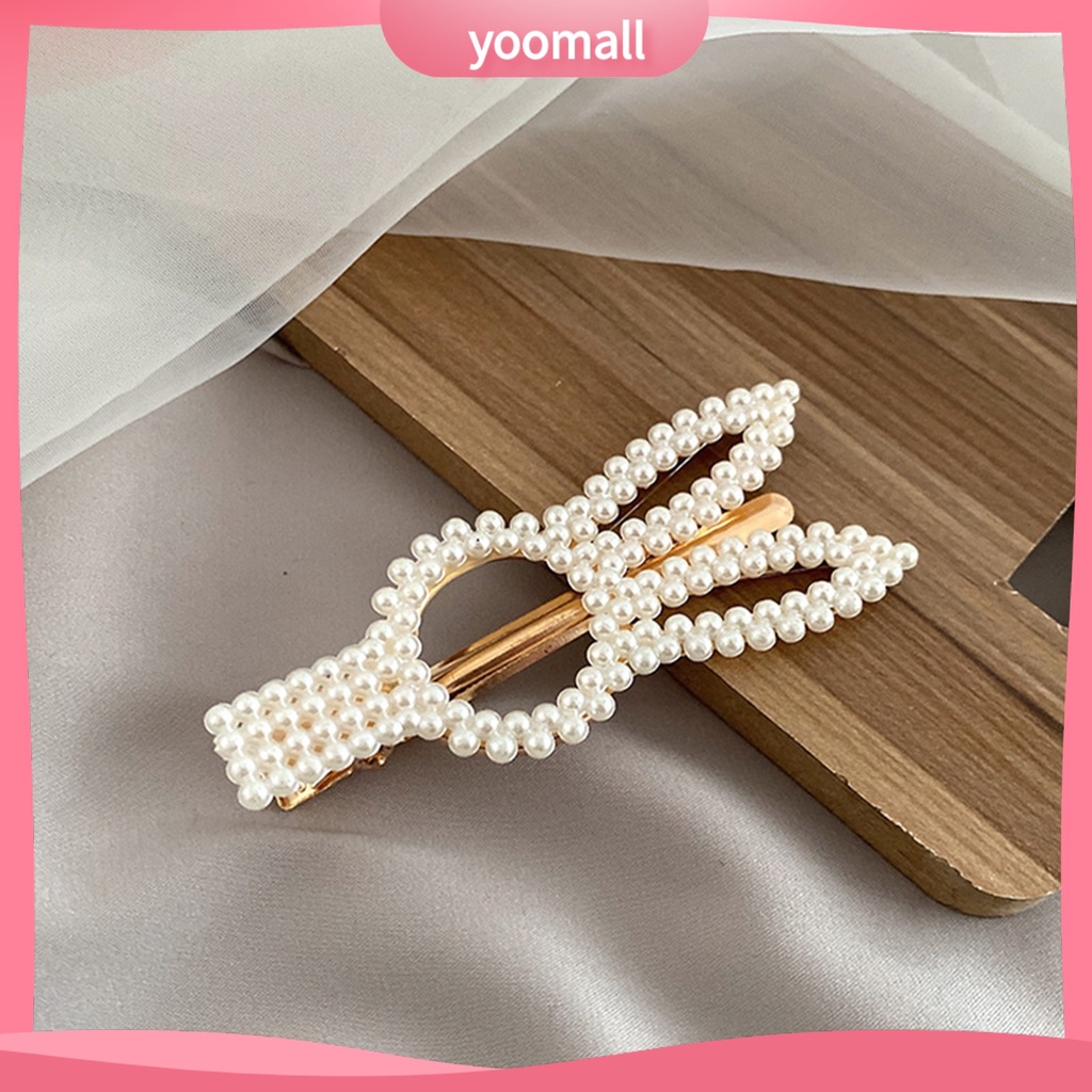Kẹp Tóc Đính Ngọc Trai Giả Thiết Kế Đơn Giản Xinh Xắn Cho Nữ