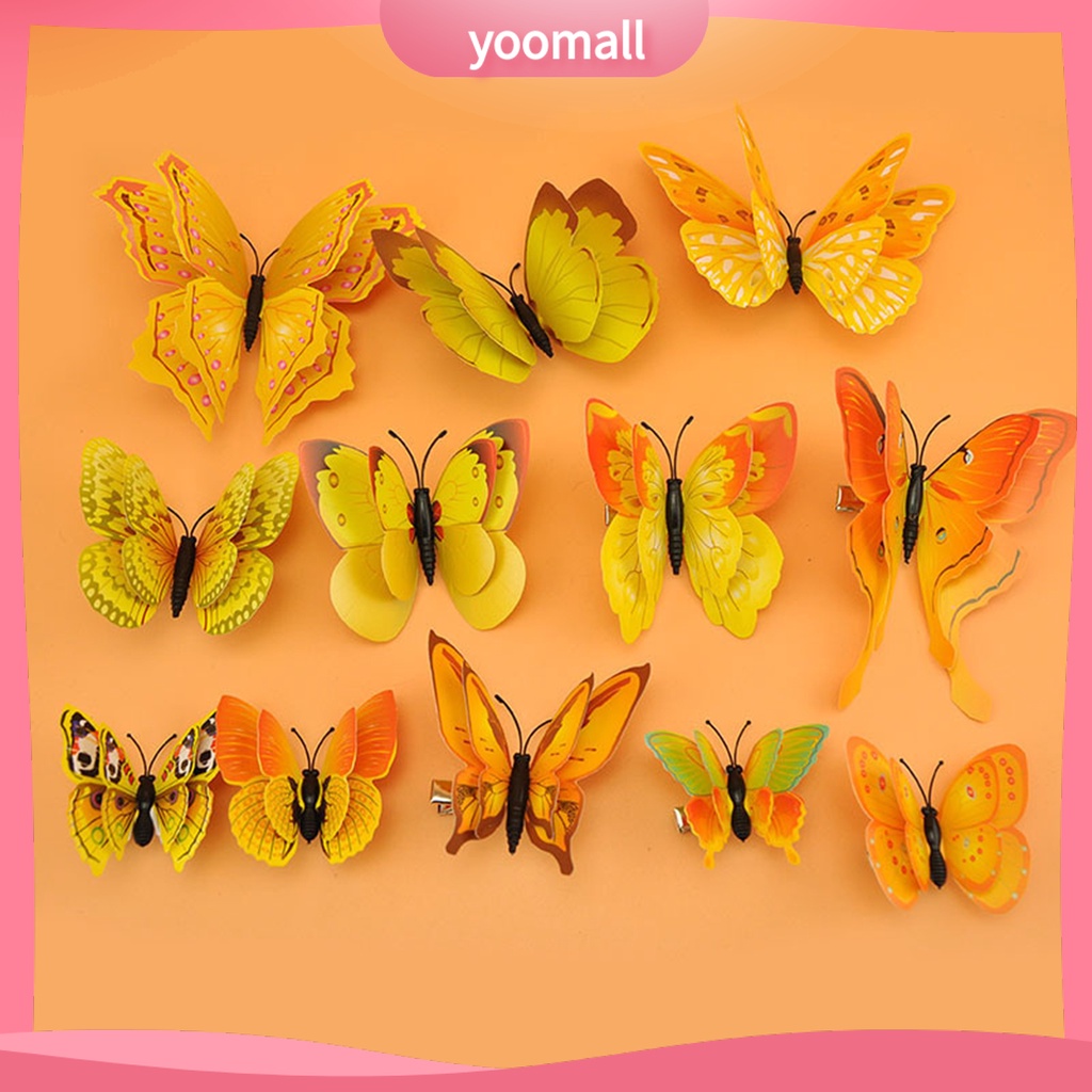 Set 12 Kẹp Tóc Hình Bướm Phong Cách Bohemia Chống Gỉ Dành Cho Đi Biển