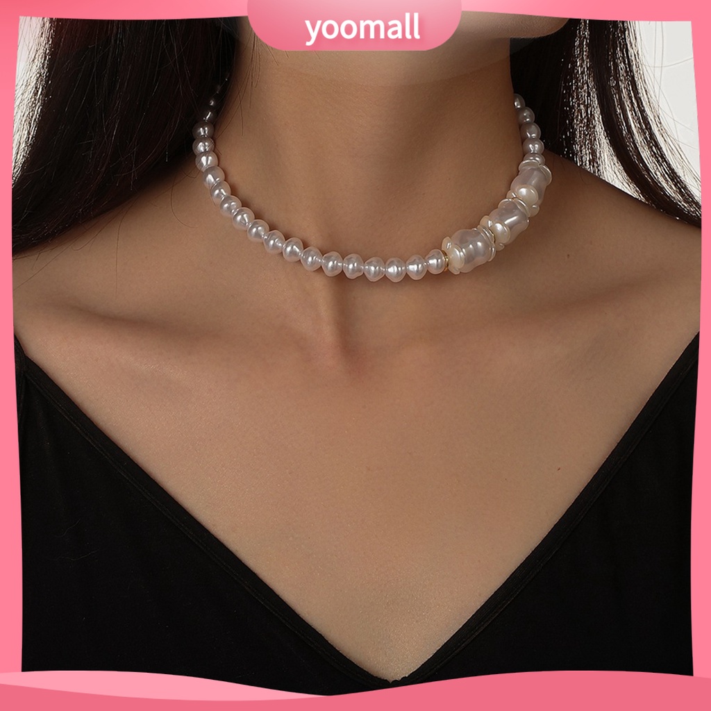 [YM] Vòng Cổ Choker Ngọc Trai Nhân Tạo Bề Mặt Bóng Thoải Mái Dễ Mặc Cho Đám Cưới