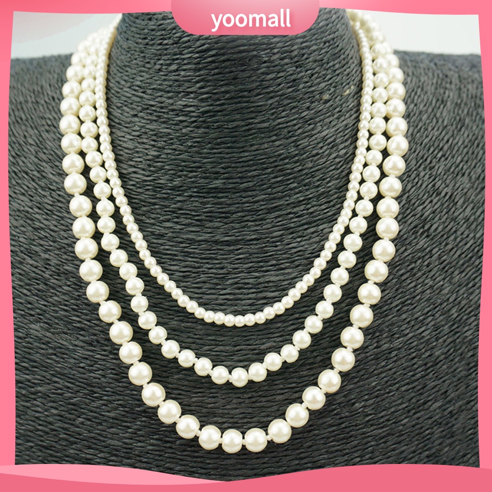 Vòng cổ Nhiều Lớp Đính Ngọc Trai Nhân Tạo Thời Trang Dành Cho Nữ