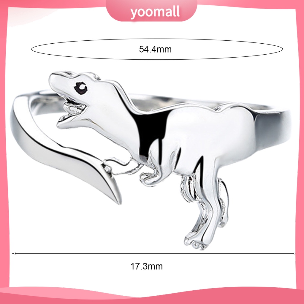 Nhẫn Hở Hình Khủng Long Bằng Kim Loại Thân Thiện Với Da Dễ Thương Có Thể Điều Chỉnh