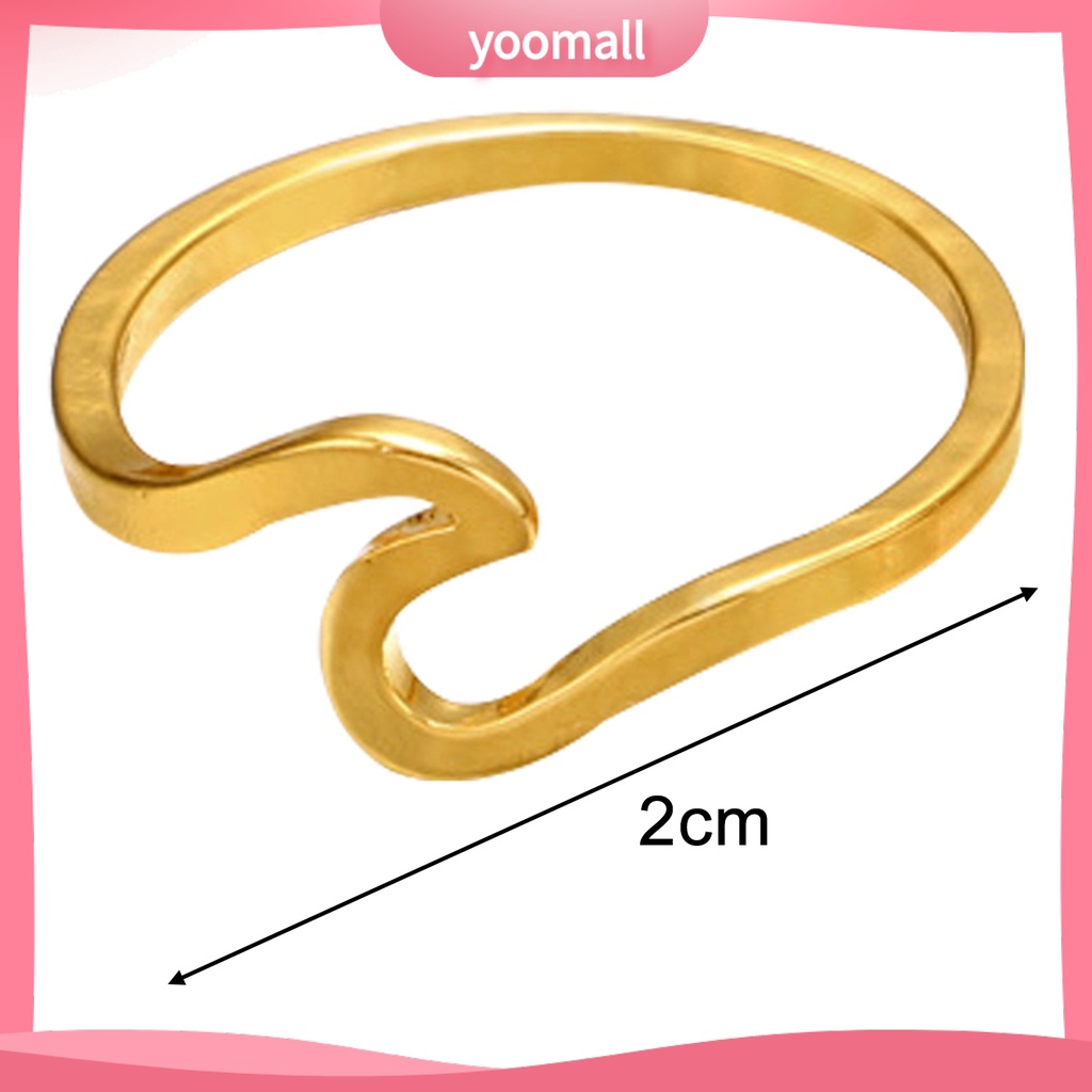 [YM] Nhẫn Gợn Sóng Mỏng Thời Trang Đi Biển Lướt Sóng Trang Sức Tiệc Tùng Cho Nam Và