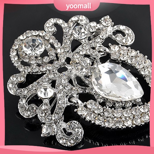 Ghim Cài Áo Hình Vương Miện Lớn Đính Đá Pha Lê Cho Cô Dâu