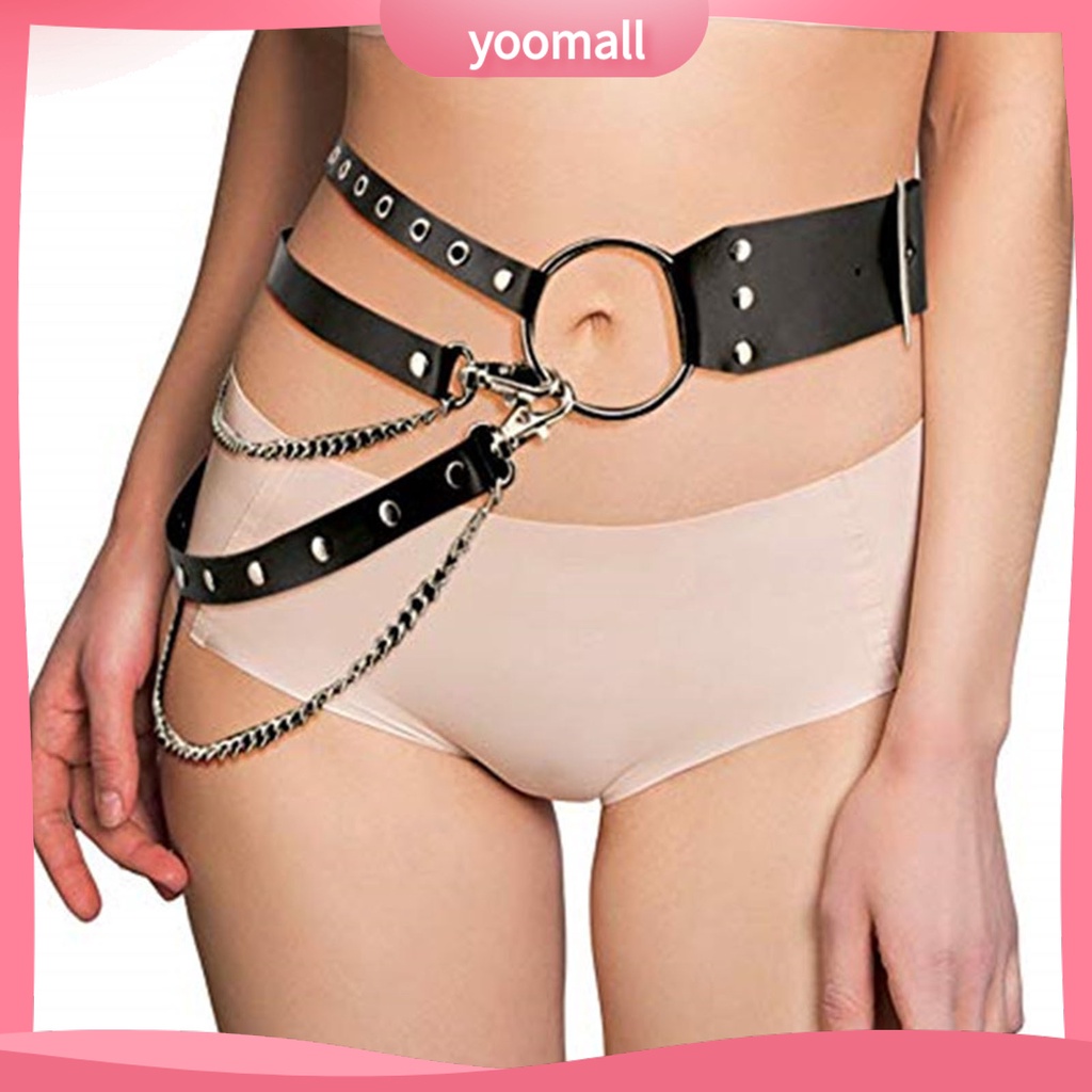 Dây Thắt Lưng Da Giả Đính Đinh Tán Phong Cách Hip Hop Gothic Punk Thời Trang Cho Nữ