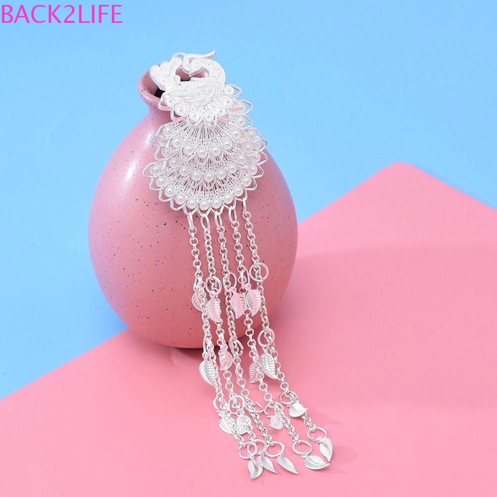 BACK2LIFE Trâm Cài Tóc Hình Chim Công Thời Trang Cho Nữ