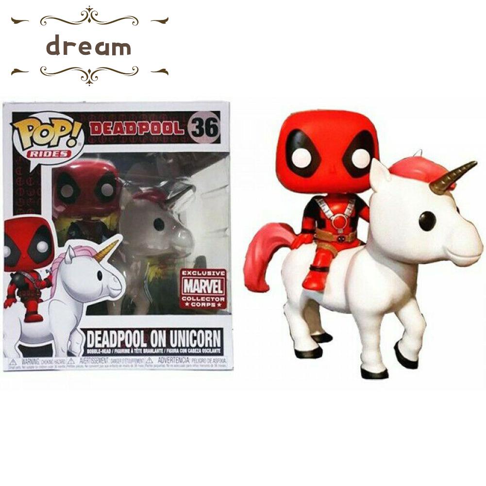 【DREAMLIFE】Action Figure 10-12cm High Deadpool Gifts Ornament Unicorn Vinyl Model