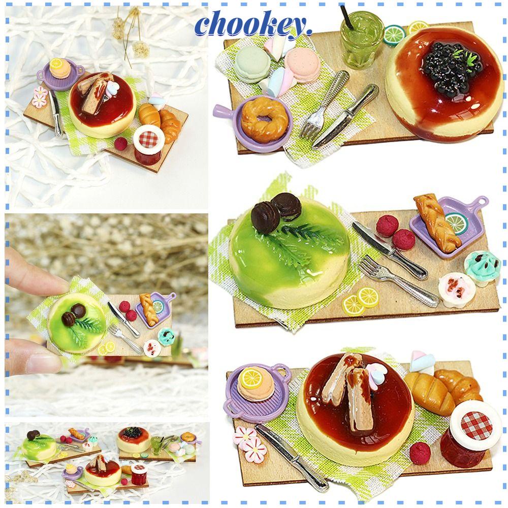 CHOOKEY Mô Hình Bánh Mì + Khay Đựng Trang Trí Nhà Búp Bê Tỉ Lệ 1: 12