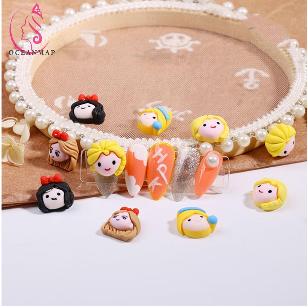 OCEANMAP Phụ Kiện Trang Trí Móng Tay 3D Hình Thủy Thủ Mặt Trăng Xinh Xắn