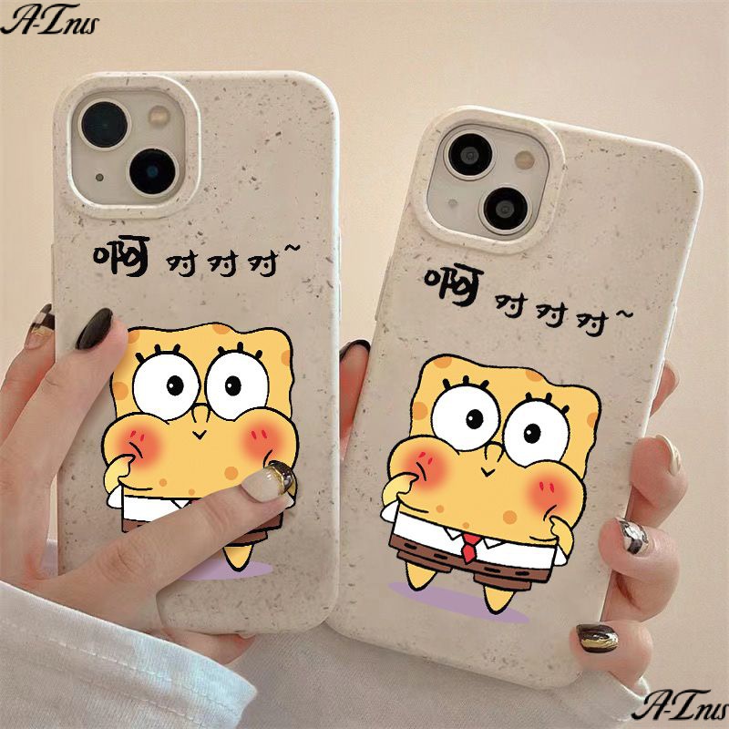 Ốp Điện Thoại Dẻo Họa Tiết Hoạt Hình SpongeBob Dễ Thương Chống Sốc Cho iPhone12 14pro 813 7plus11 max B4KI