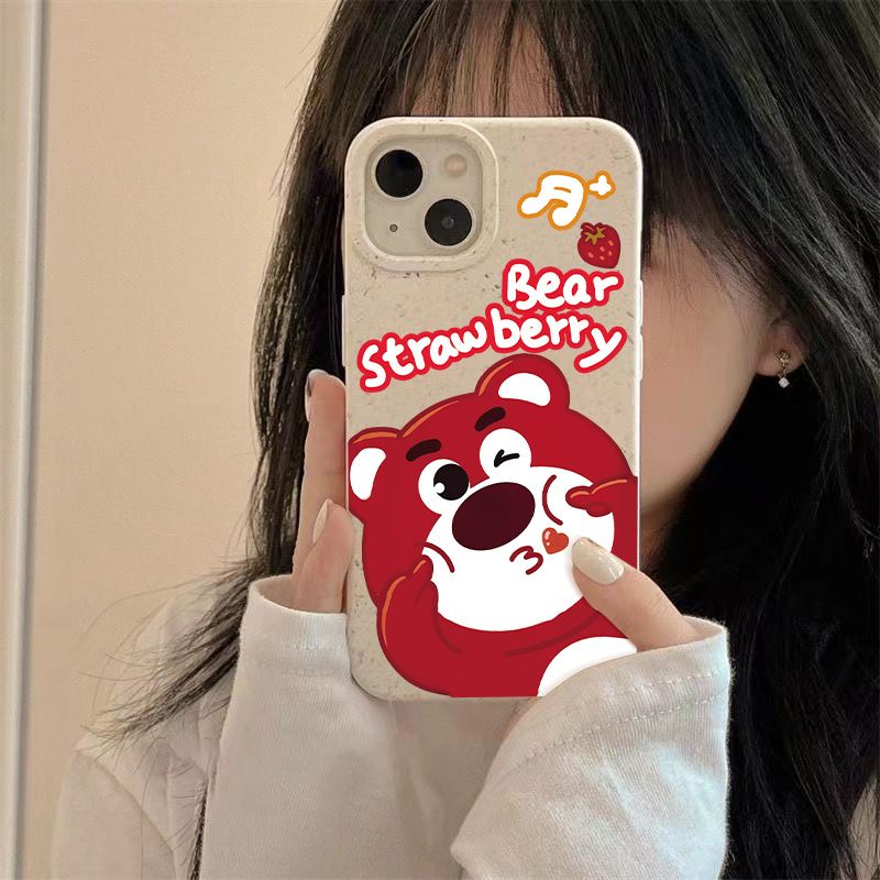 Ốp Điện Thoại Dẻo Họa Tiết Gấu &amp; Dâu Tây Dễ Thương Chống Sốc Cho Iphone 8 13plus max 71114proiPhone12 ZU5J
