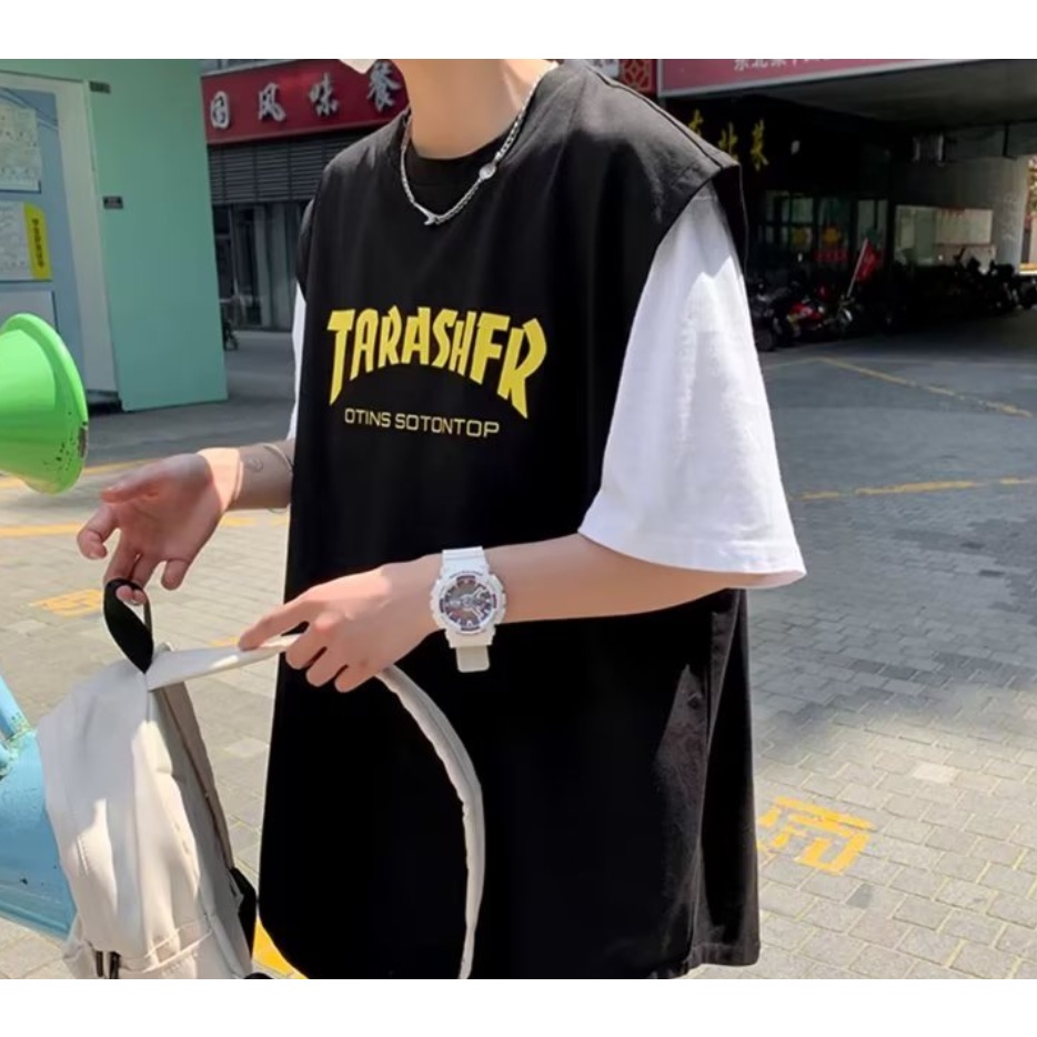 Áo Thun Sát Nách Dáng Rộng Vải Lụa Mát Thời Trang Mùa Hè Phong Cách Mỹ Cao Cấp Cho Nam