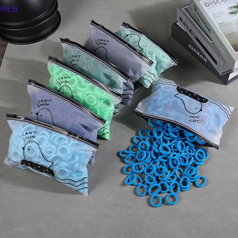 Set 100 Dây Thun Buộc Tóc Nhiều Màu Sắc Không Làm Tổn Thương Tóc Cho Bé Gái