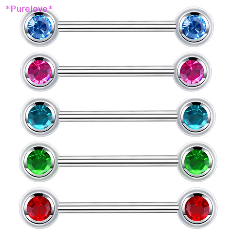 Khuyên Lưỡi Thẳng Đính Đá Thời Trang Quyến Rũ Cho Nữ Mới