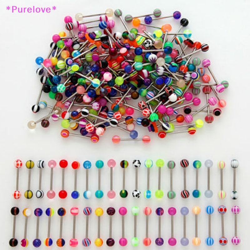 Set 10 / 30 / 50 Khuyên Lưỡi Bằng Acrylic 316L Cá Tính Hợp Thời Trang Mới