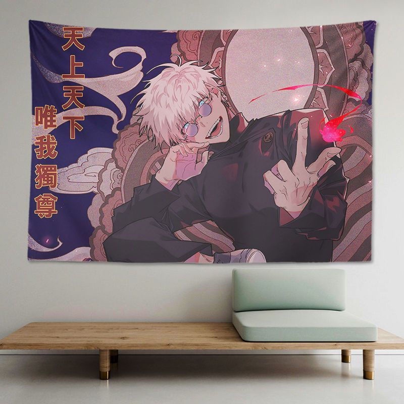 Thảm Treo Tường Trang Trí 100 * 70CM Hình Jujutsu Kaisen Satoru Gojo Manga
