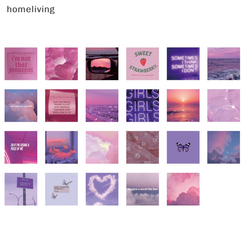 Bộ 46 Miếng Dán Trang Trí Sổ Tay / Nhật Ký Màu Hồng / Tím Xinh Xắn