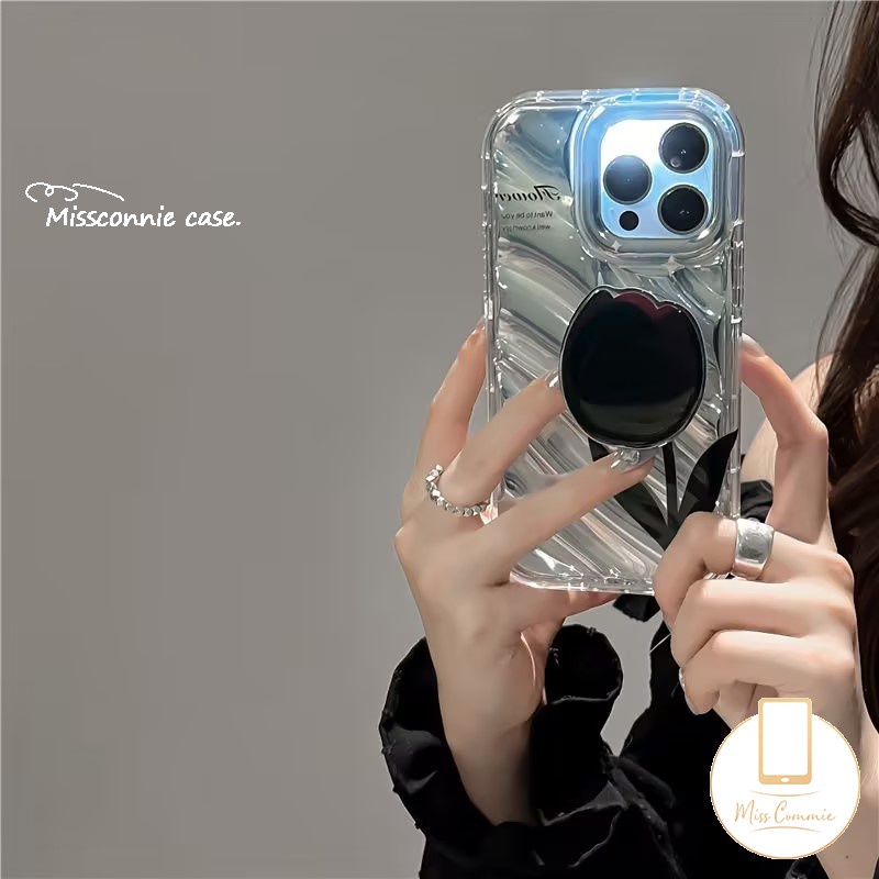 Ốp Điện Thoại Mềm Laser Hình Hoa Tulip 3D Thời Trang Cho IPhone 7 8 6 6S Plus 11 13 14 12 Pro MAX 7Plus XR X XS MAX SE 2020