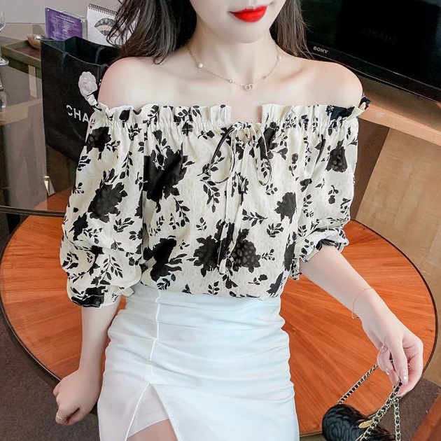 Áo Sơ Mi Tay Ngắn Dáng Rộng In Họa Tiết Hoa Phong Cách Hàn Quốc Thời Trang Mùa Hè Cho Nữ Mới