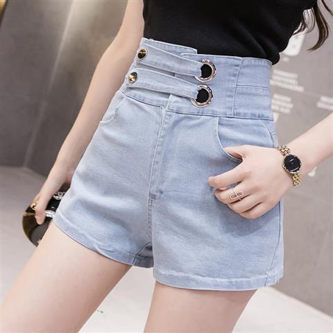 Quần Short Denim Cạp Cao Siêu Mỏng Co Giãn Phong Cách Mới Mùa Hè 2023 Dễ Phối Đồ Cho Nữ