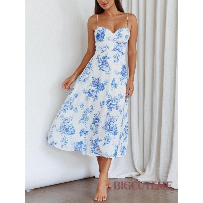Đầm Dài Không Tay In Hoa Thời Trang Mùa Hè Dành Cho Nữ