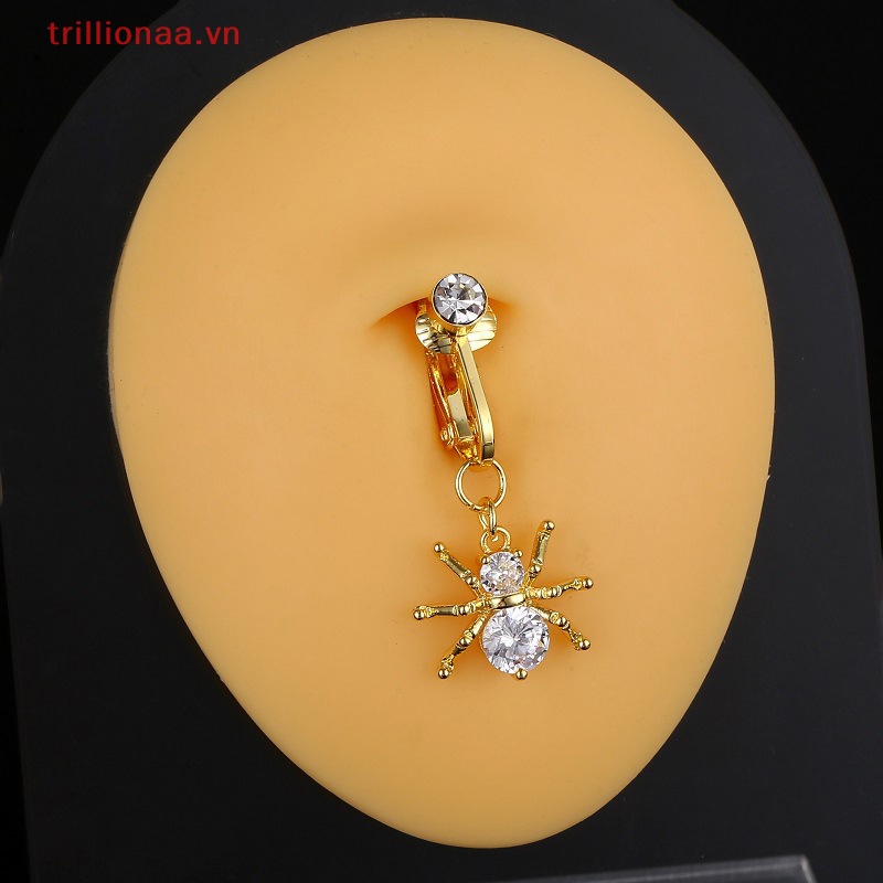 Khuyên Rốn Hình Nhện Không Cần Đục Lỗ Đính Đá Zircon Bằng Đồng Quyến Rũ Cho Nữ