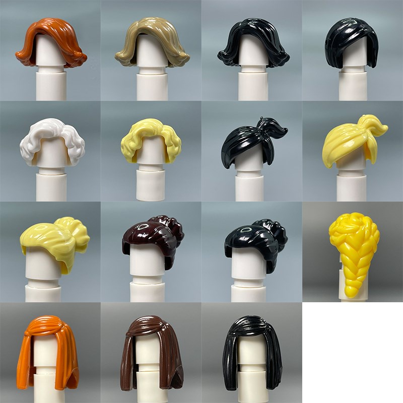 Bộ 5 Khối Xây Dựng Mô Hình Đầu Người Phụ Nữ Tóc Giả Tương Thích Với Legos
