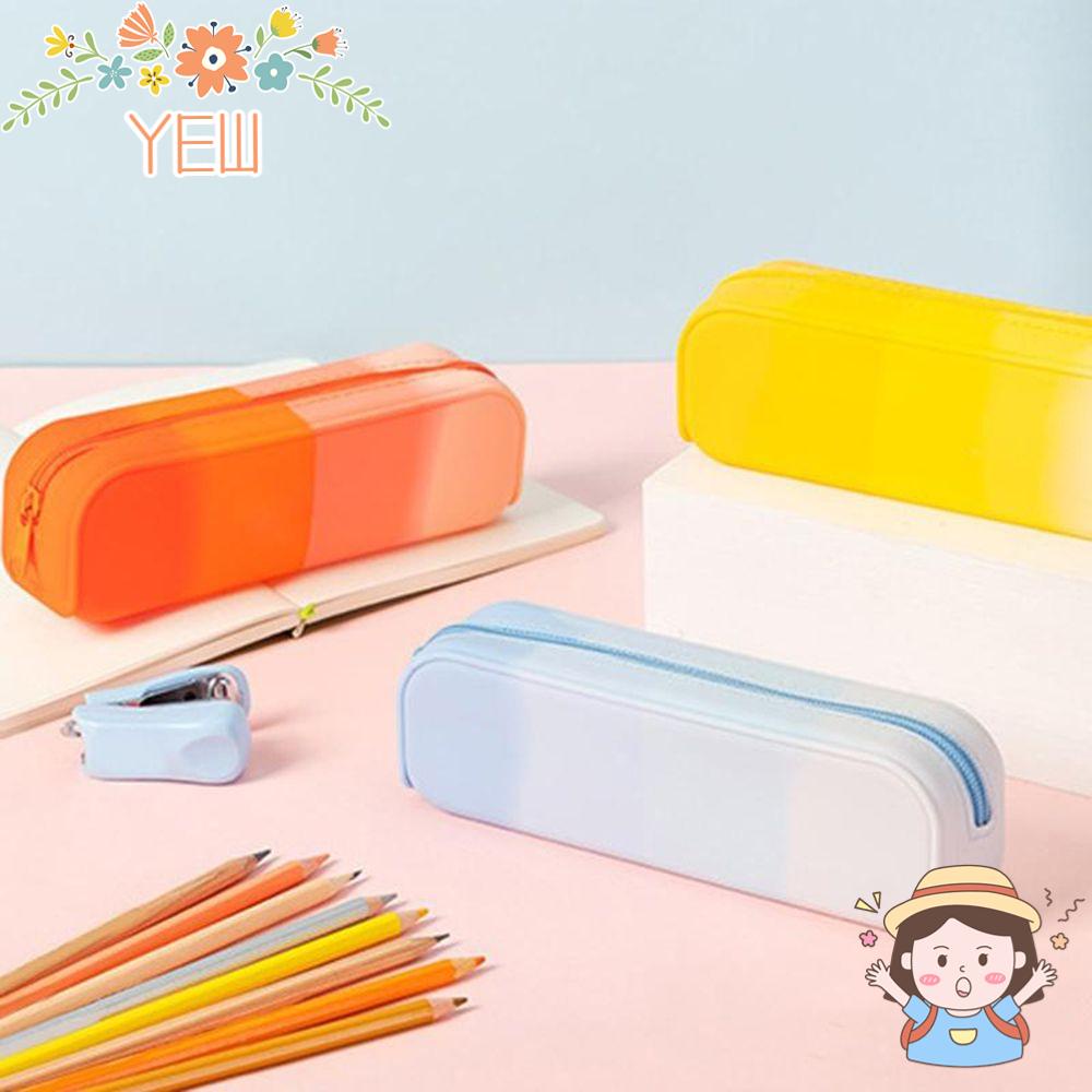 Hộp Đựng Bút Silicone Mềm Màu Gradient Dành Cho Học Sinh