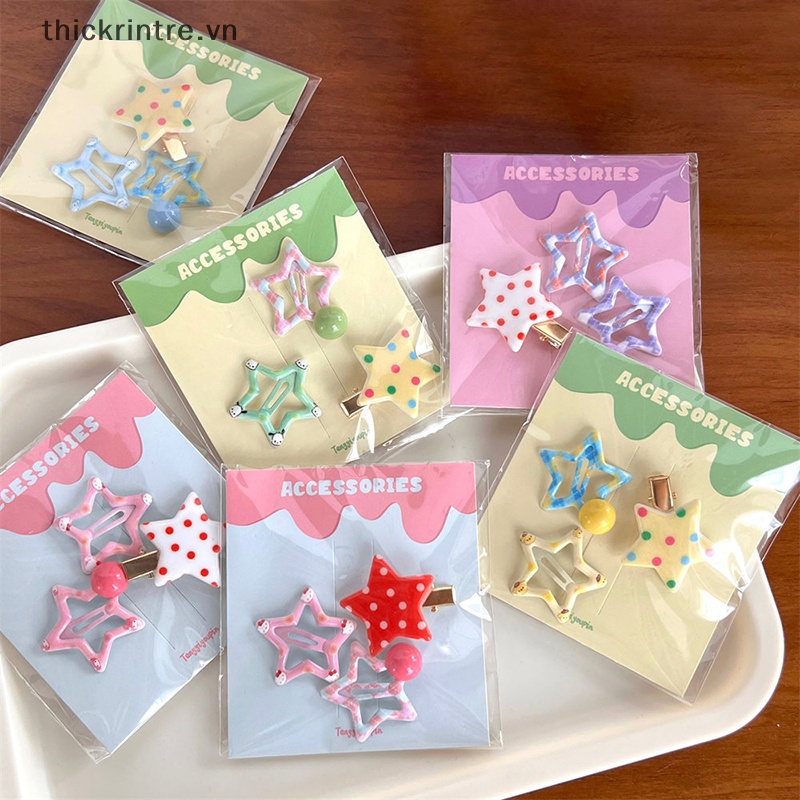 Set 3 Kẹp Tóc Mini Họa Tiết Chấm Bi Dễ Thương Cho Nữ