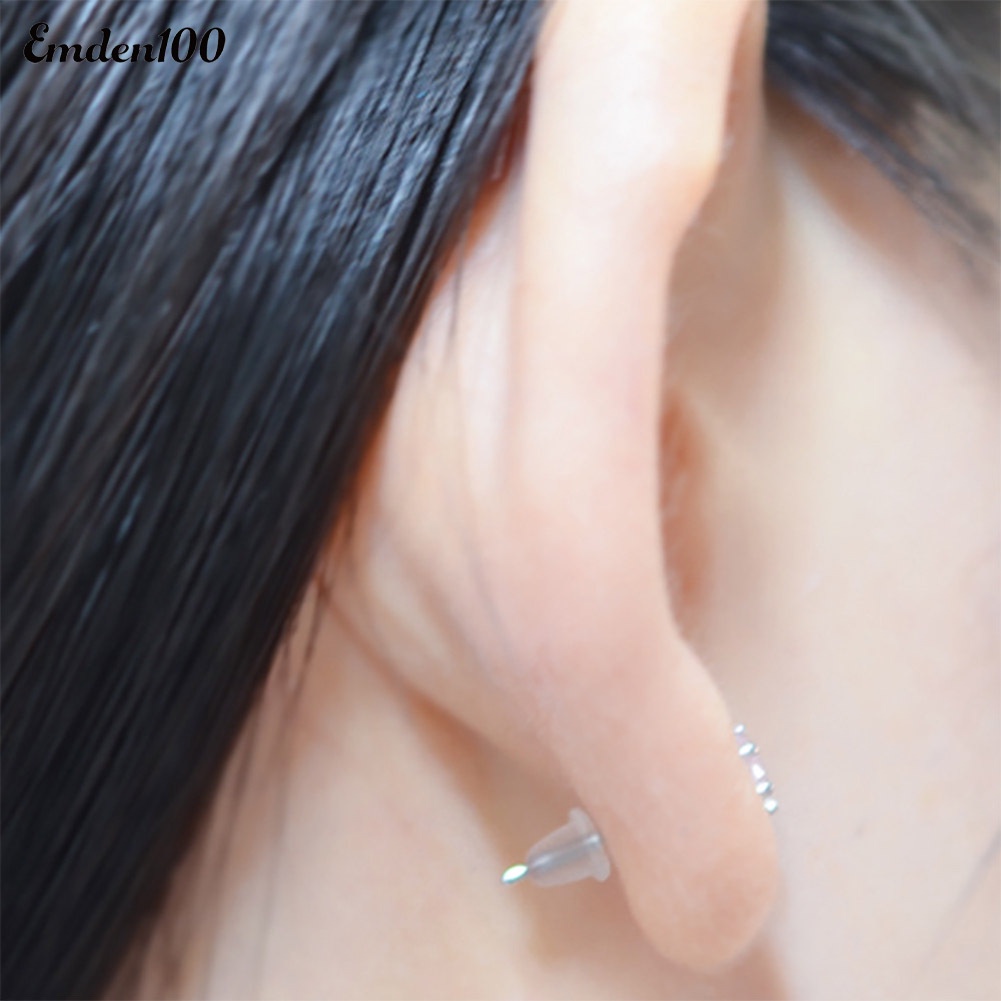 Set 100 Nút Chặn Bông Tai Bằng Nhựa Mềm