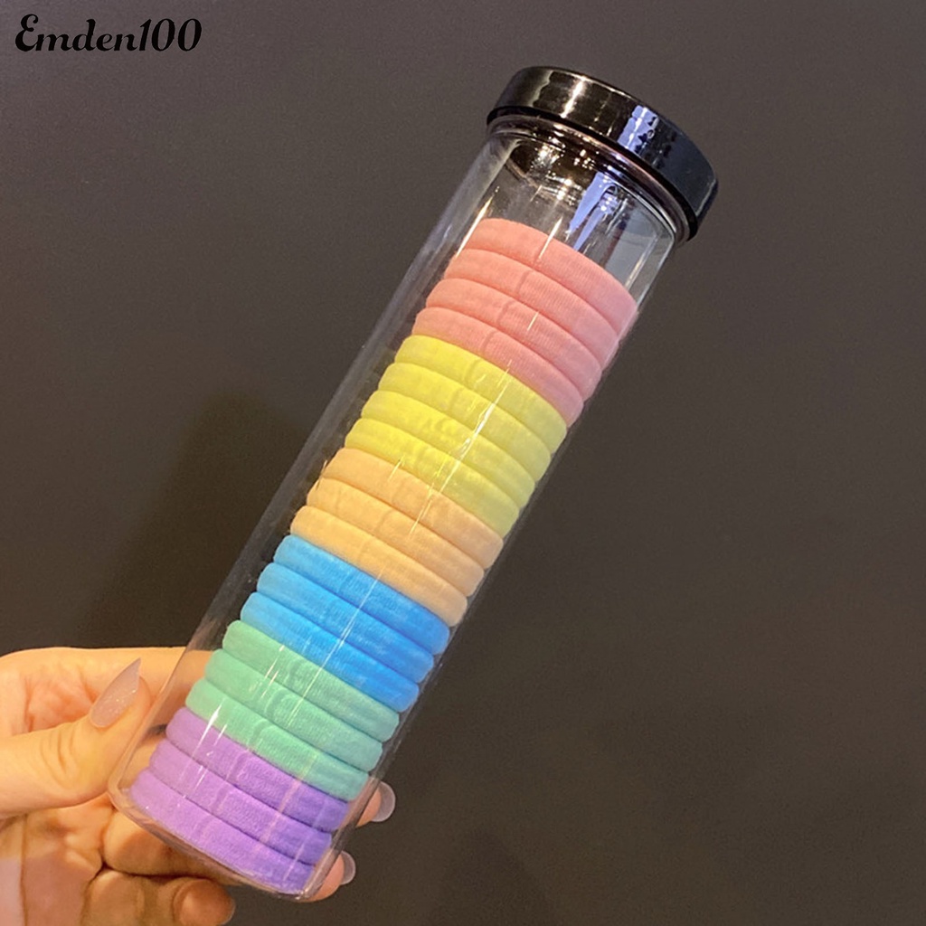 Bộ 20 Dây Cột Tóc Màu Trơn Mềm Mại Chống Trượt Cho Nữ