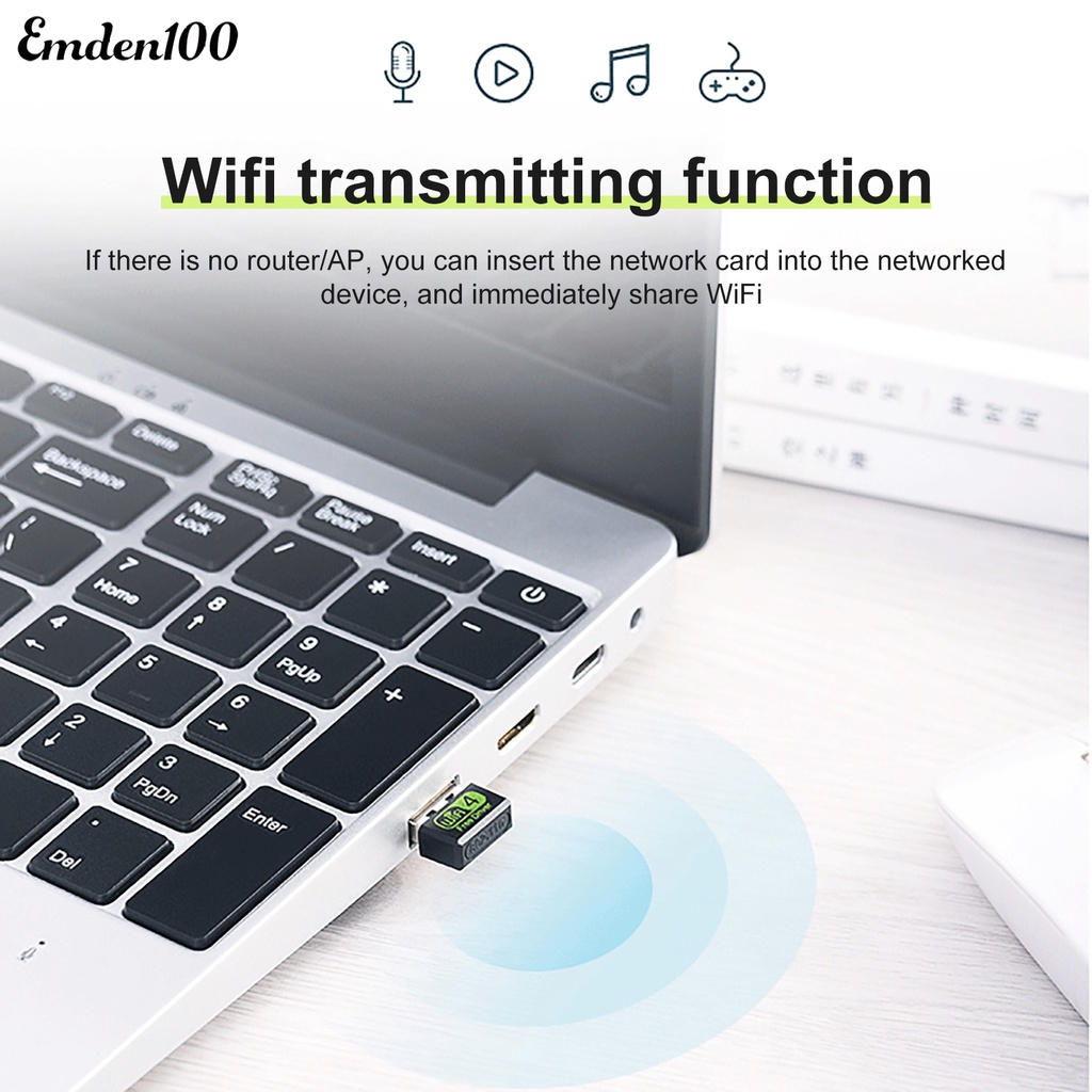 Thẻ Mạng Không Dây Tốc Độ Cao 150Mbps RTL8188 USB Kèm Ăng Ten Định Hướng Omni