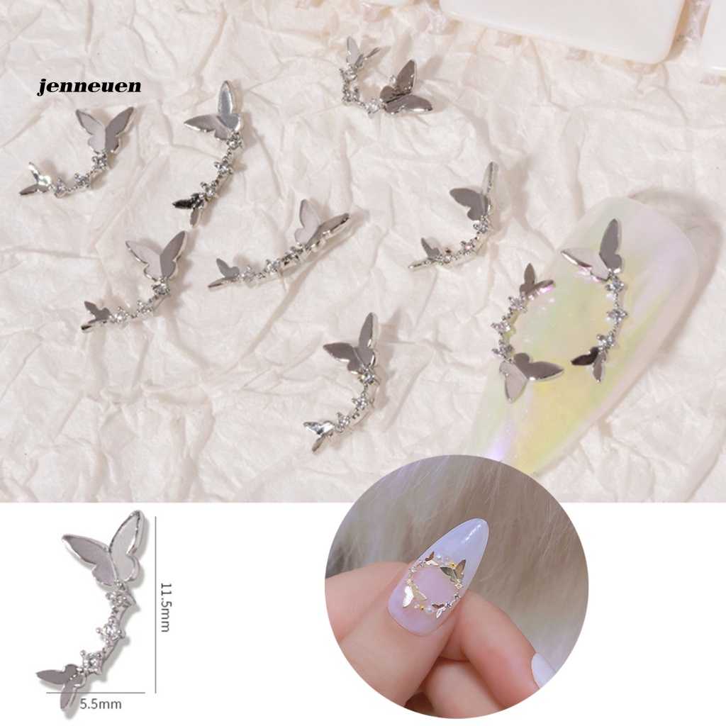 Set 2 Hộp Phụ Kiện Trang Trí Móng Tay Hình Bướm Lấp Lánh DIY