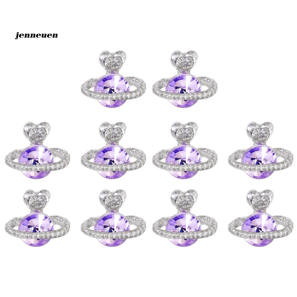 Set 10 Phụ Kiện Trang Trí Móng Tay Nghệ Thuật Bằng Hợp Kim Đính Đá Zircon Đẹp Mắt