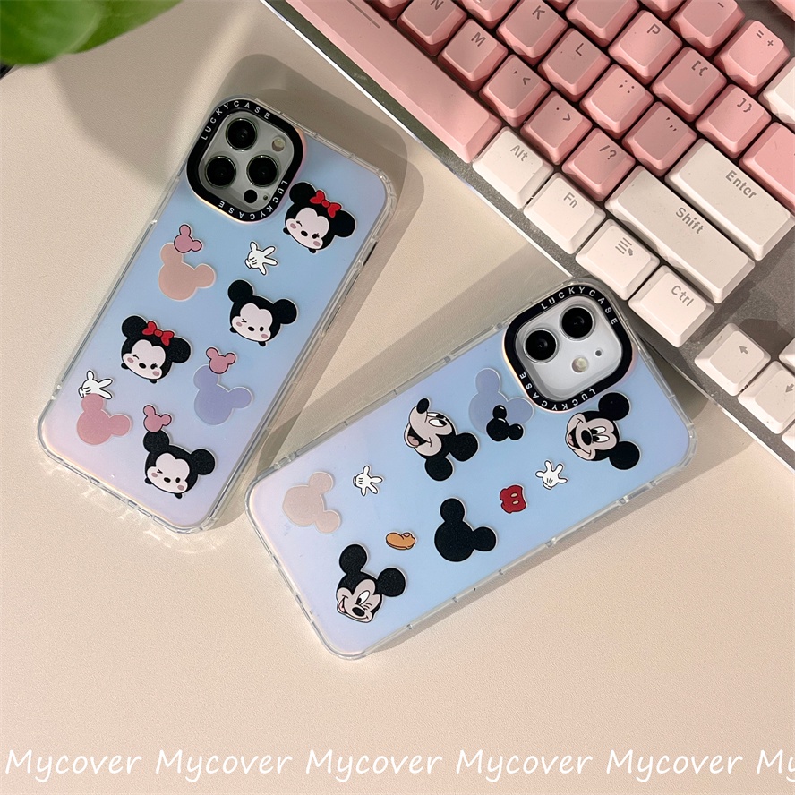 Ốp Điện Thoại Silicon Mềm Hình Chuột Minnie Màu Gradient Cho iPhone 14 13 12 11 Pro Max X XR Xs Max 6 7 8 Plus