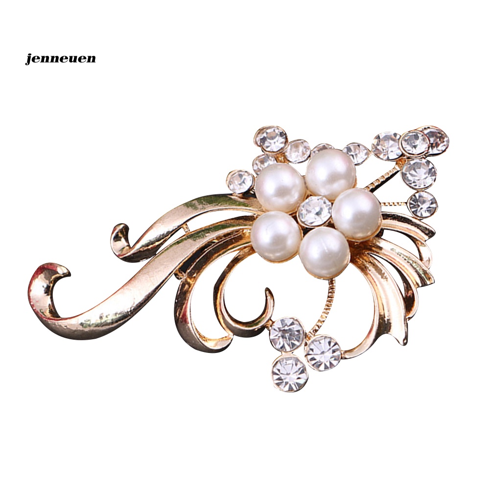 Ghim Cài Áo Hình Chim Công Đính Đá Và Ngọc Trai Nhân Tạo Thời Trang