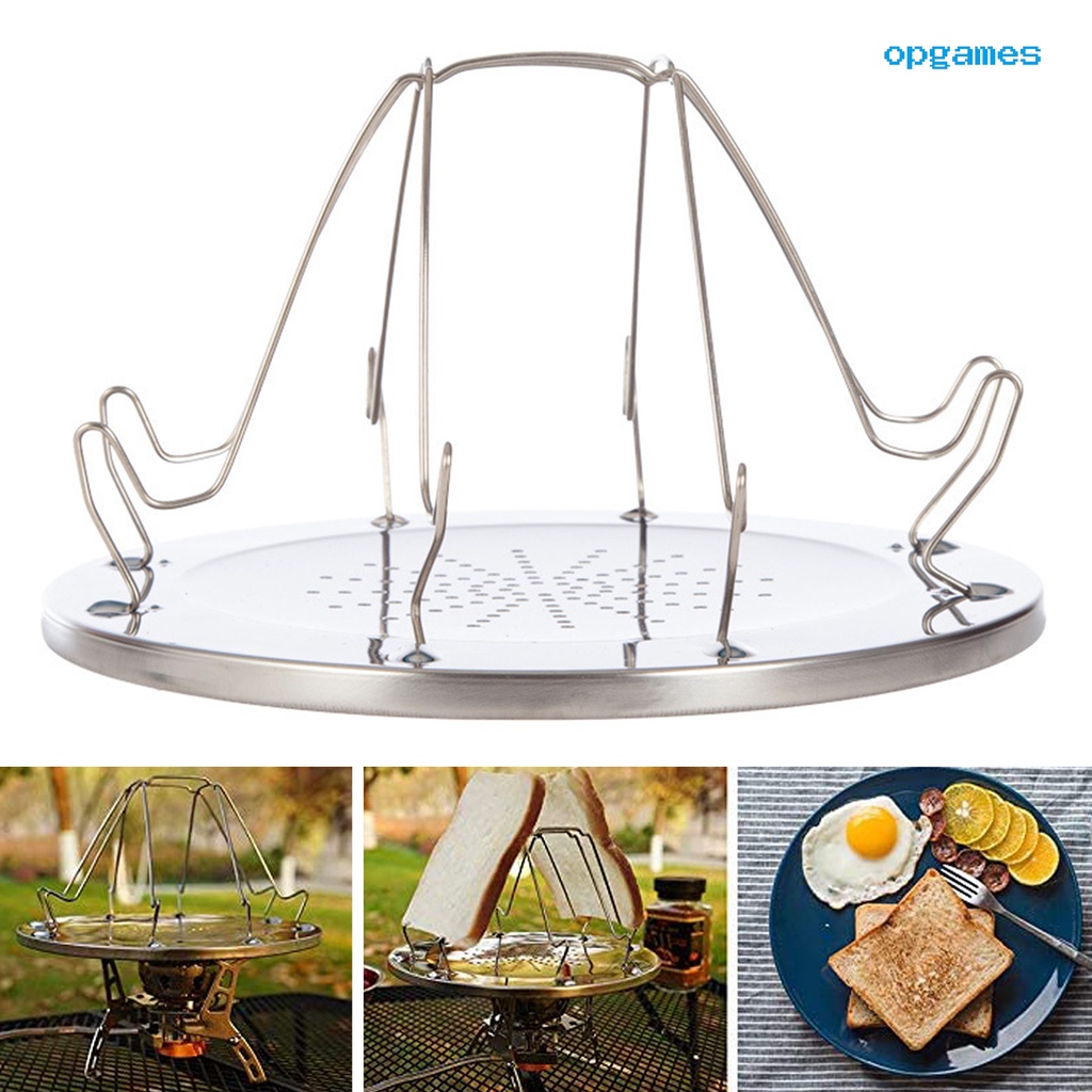 Khay Nướng Bánh Mì Bằng Thép Không Gỉ Di Động Dễ Lắp Đặt Cho Cắm Trại