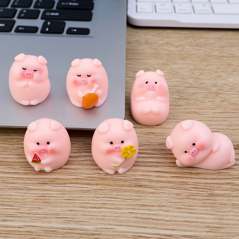 Chú Heo Hồng Hoạt Hình Bằng Nhựa resin Dễ Thương Trang Trí Nội Thất / Xe Hơi / Bảng Điều Khiển Văn Phòng / Quà Tặng Sinh Nhật / Sân Vườn