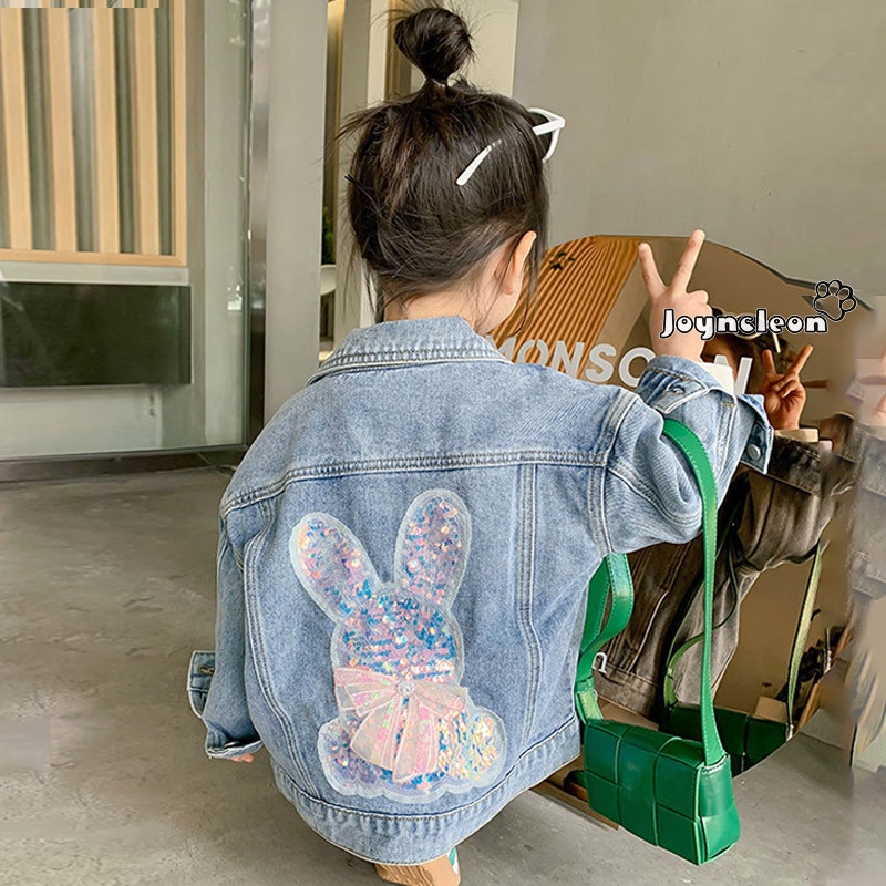 Joyncleon Áo Khoác Denim Phong Cách Hàn Quốc Cho Bé Gái