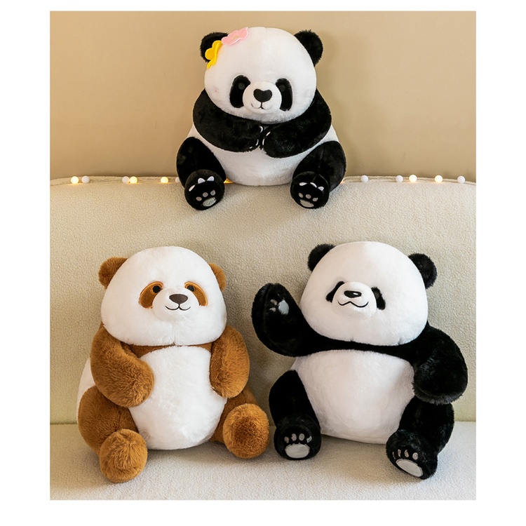 Thú Nhồi Bông Hình Gấu Trúc Khổng Lồ Huahua Menglan Qizai 30CM Mềm Mại Dễ Thương Cho Bé Gái