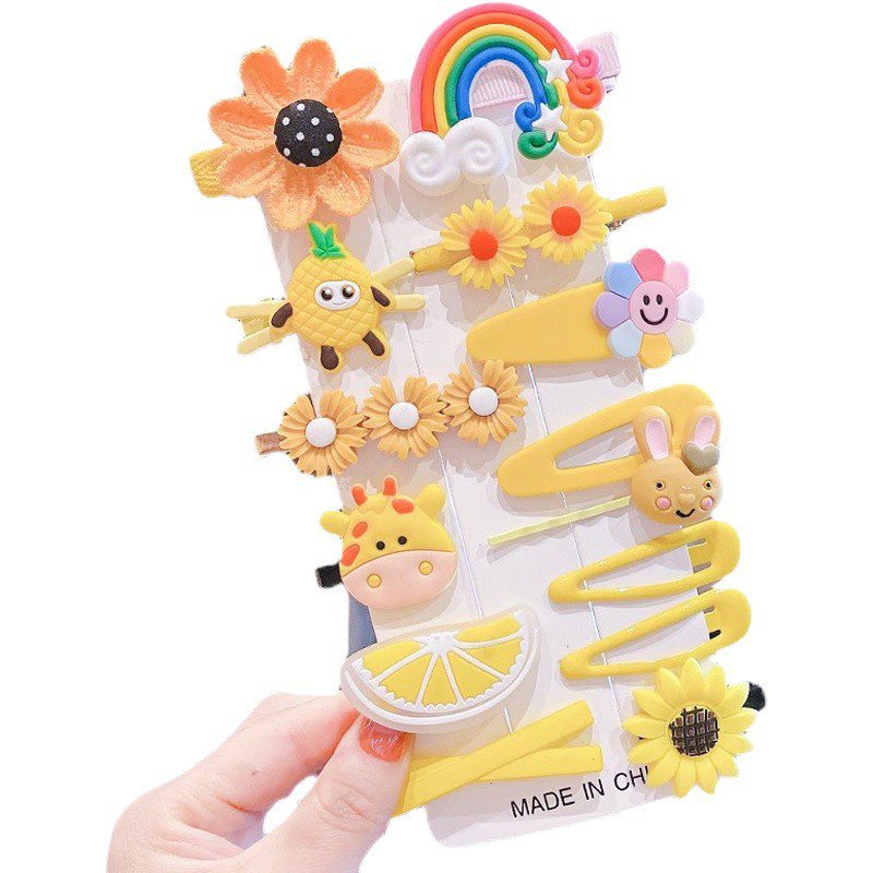 Bờm cài tóc cho bé Set 14 Kẹp Tóc Nhiều Màu Sắc Phong Cách Công Chúa Cho Bé Gái
