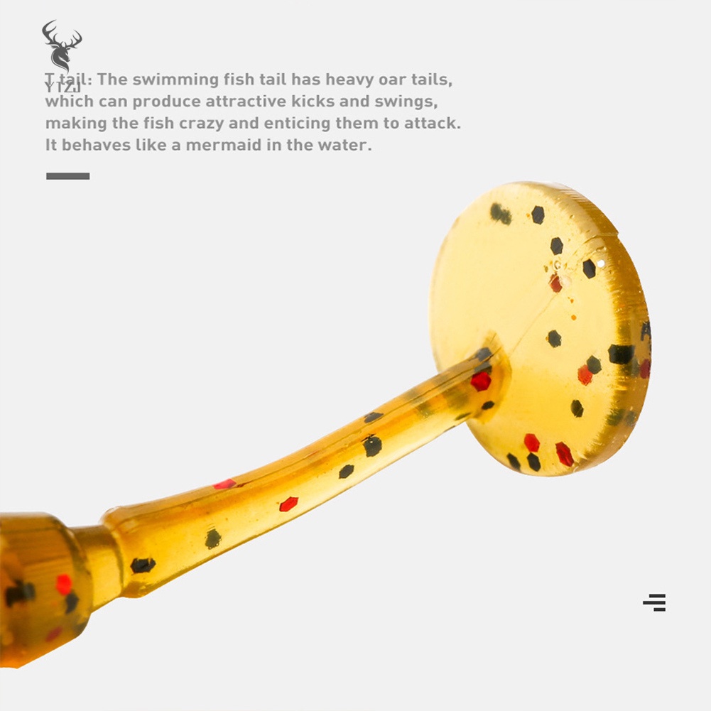 Mồi Câu Cá Giả Hình Chữ t Mềm Mại 3.5cm y1zj