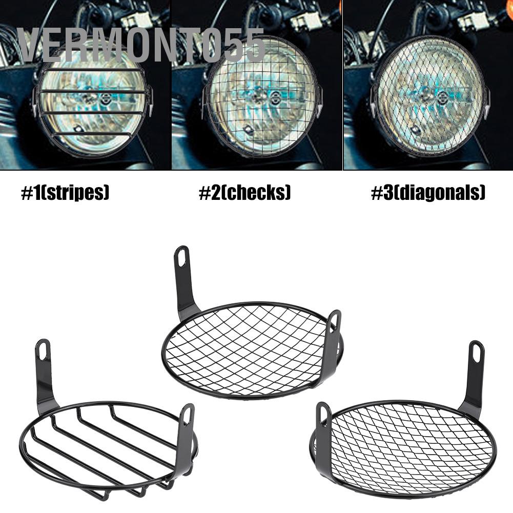 Có thể bán buôn Lưới Sắt Che Đèn Pha Moto Hình Tròn Chụp Đèn pha bên xe máy 6,5 inch cho xe Cruiser Chopper Cafe Racer Vermont055 Hàng giao ngay