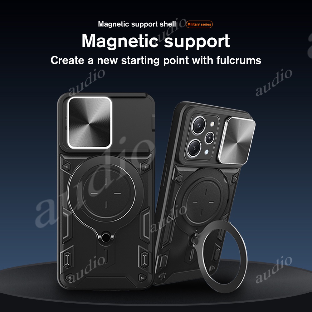 Ốp Điện Thoại Cứng Có Nhẫn Đỡ Cho Xiaomi Redmi 12 4G Redmi12 2023 Redmi12 4G