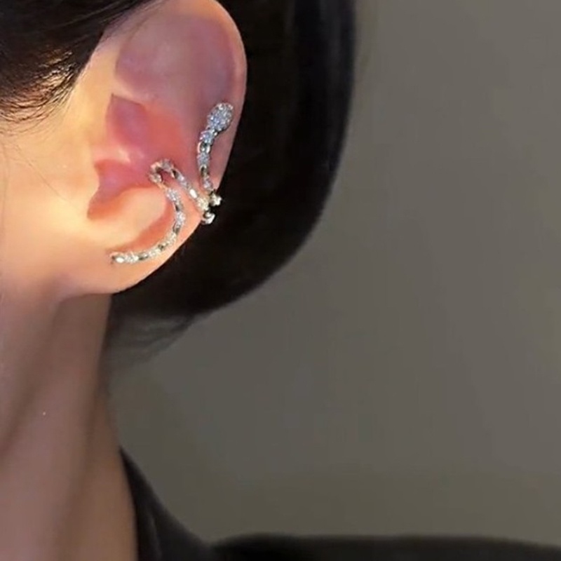 Bông Tai Hình Rắn Đính Kim Cương Giả Cho Nữ