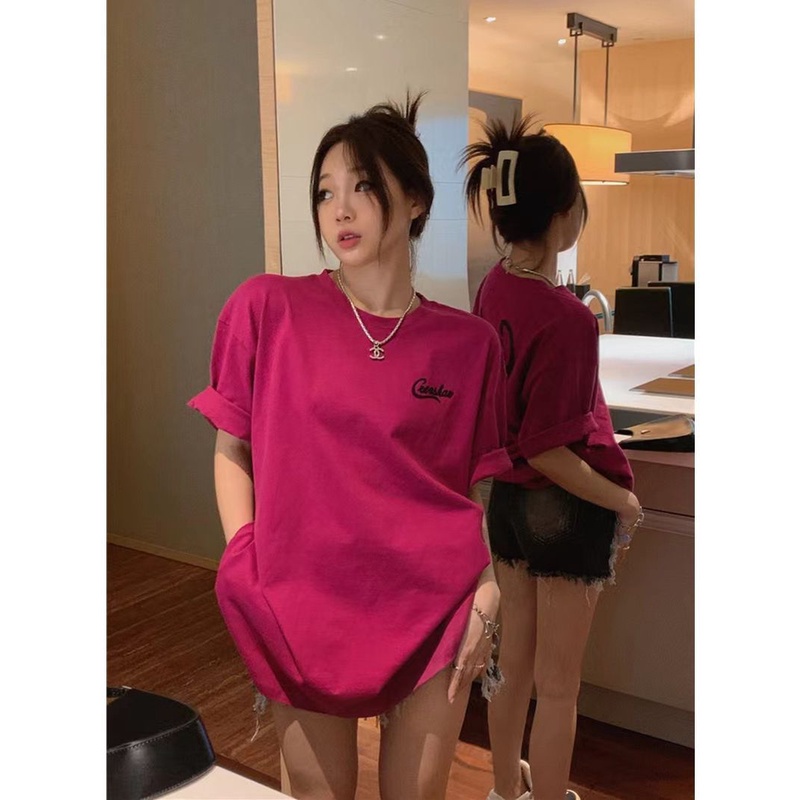 Nữ big size short sleeve t-shirt rời in trên