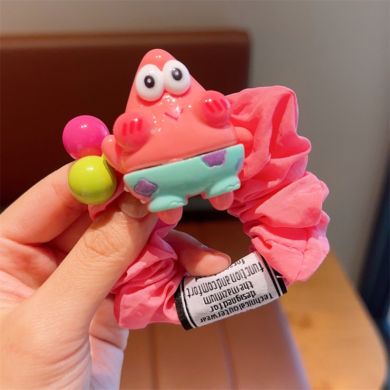 2023 cartoon ponytail scrunchy hair band spongebob squarepants cao su
