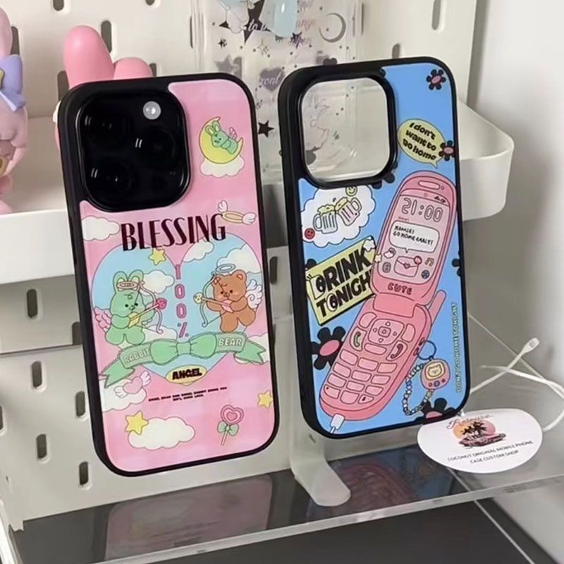 Ốp Điện Thoại Mềm Chống Sốc In Hình Gấu Cho iPhone 14promax 12 xsmax QYJS 13pro Cute 11 8plus 13promax 11 14 xr 12pro