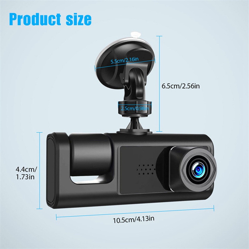 1 Bộ 3 Camera Hành Trình Màn Hình 1080P 2 Inch Cho Xe Taxi Uber